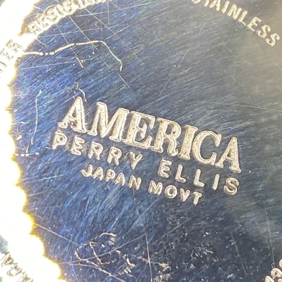 PERRY ELLIS America APE-1382 Watch Moon Phase Mixed Metals Leather Band - Picture 4 of 11